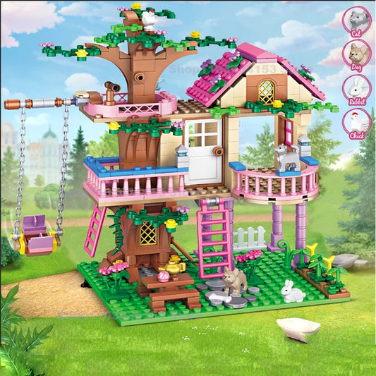 Girls Tree House Building Blocks Set – Creative Building Toy