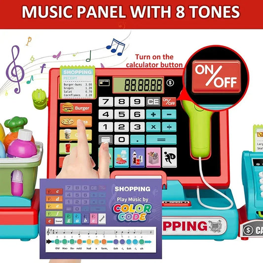 Kids Shopping Cash Register Pretend Play Set
