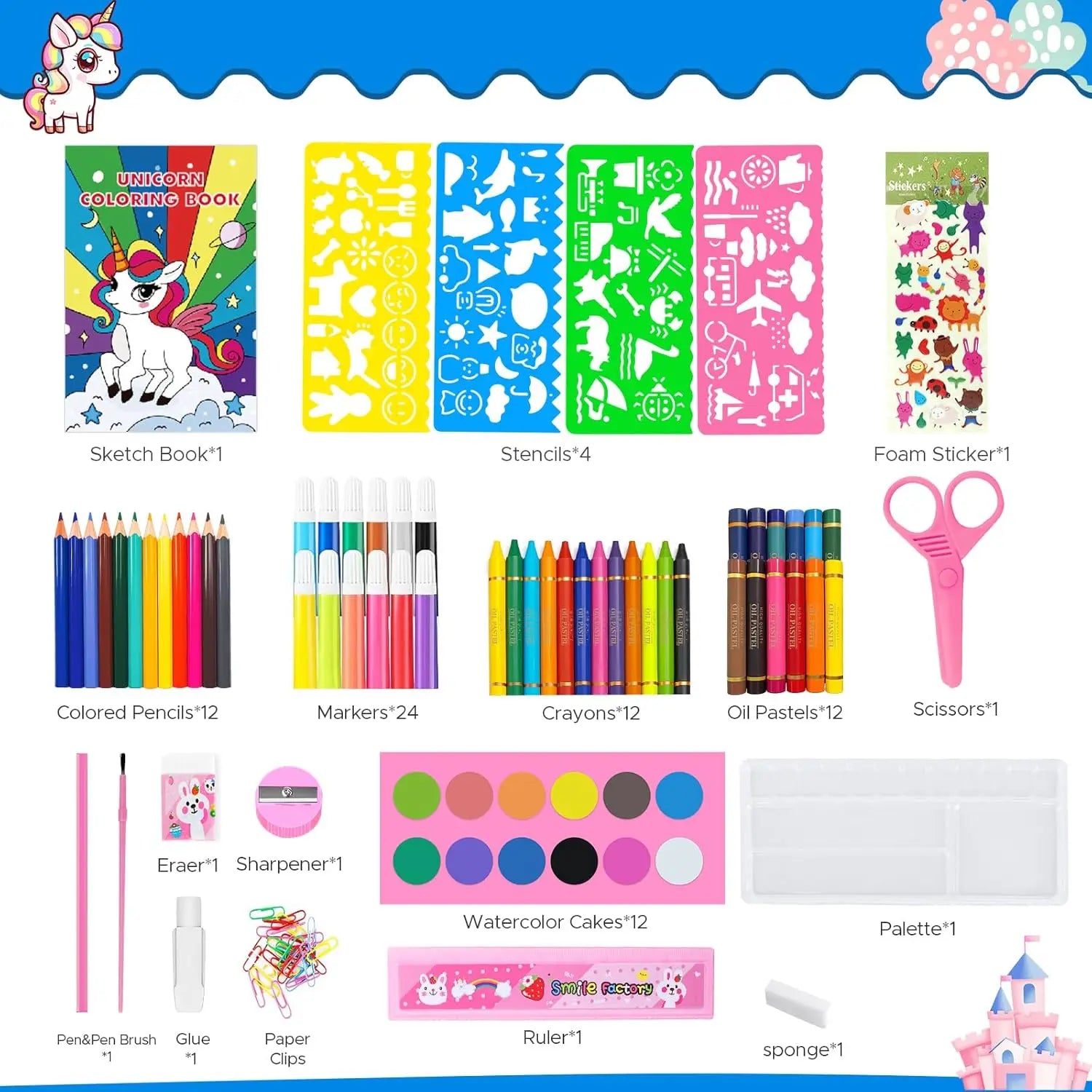 86PCS Kids Coloring Kit
